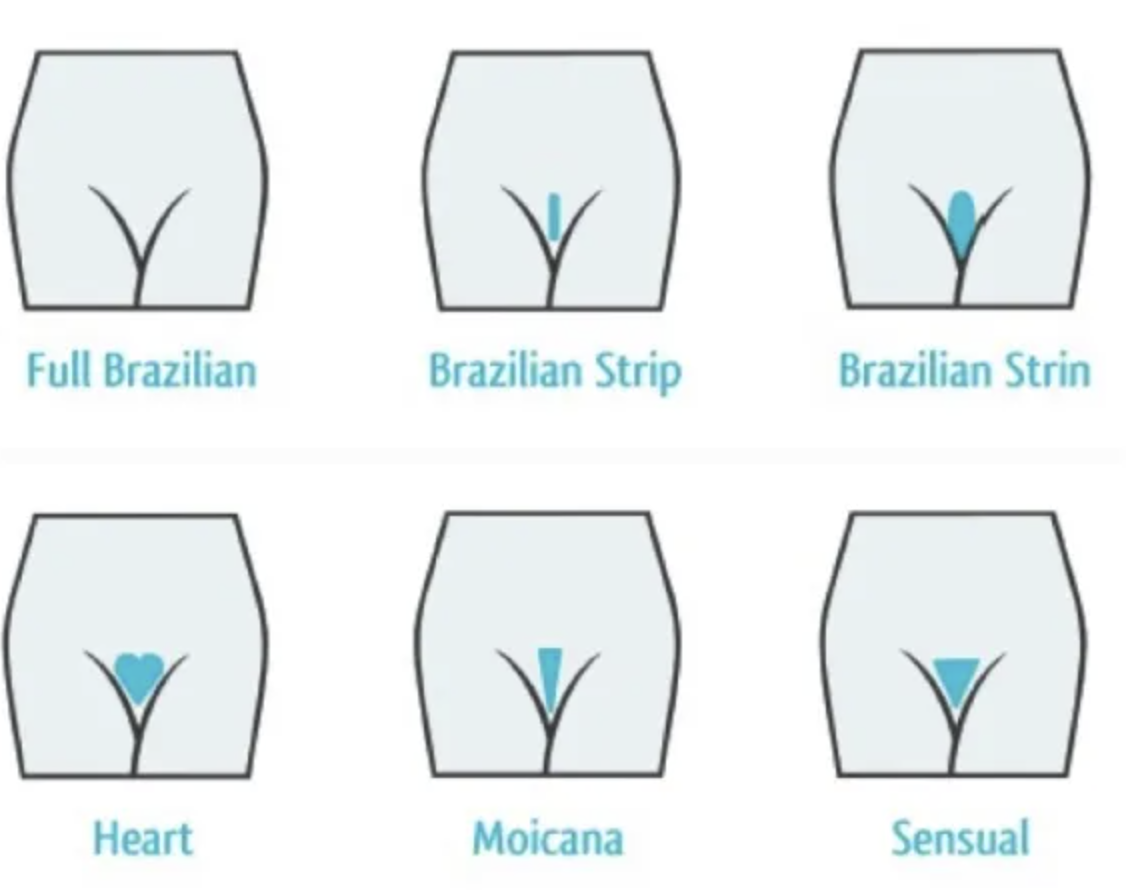 Diversi tipi di ceretta brasiliana.